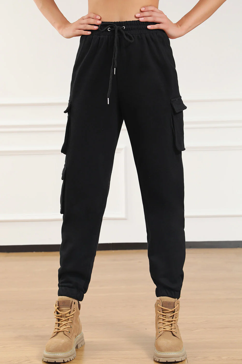 cargo drawstring sweat pants