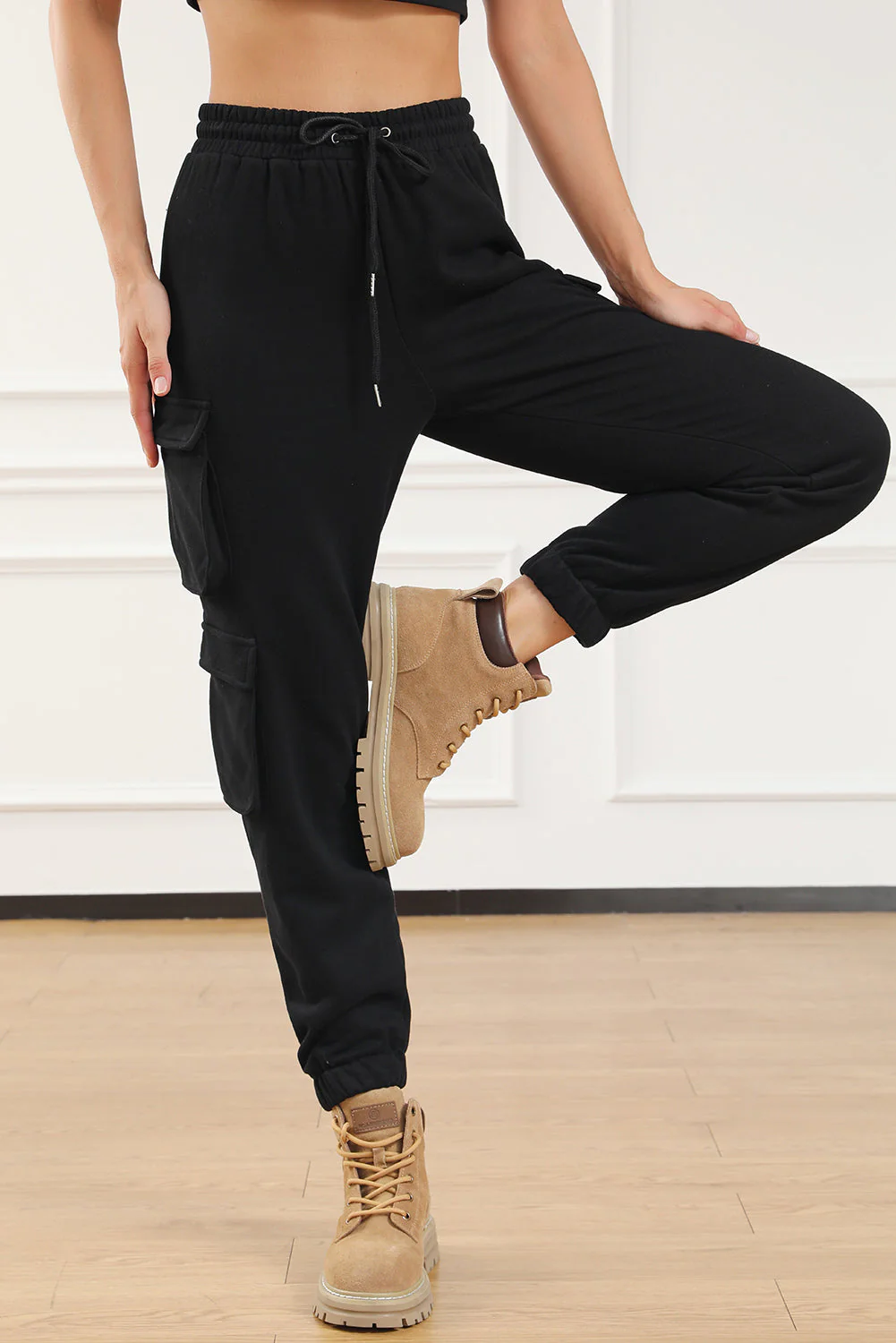 cargo drawstring sweat pants