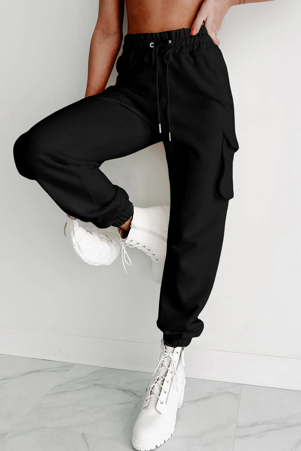 cargo drawstring sweat pants